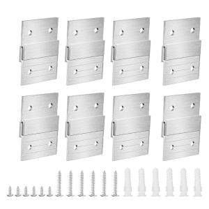 8 Pair Aluminum Z Clip French Cleat Wall Mounting Brackets set Mirror Mounting Hardware for Hanging Mirrors & Shelves