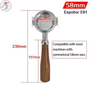 【Ready From MY】58mm Bottomless Portafilter(2 Ear) for Espresso Machine Compatible with E61