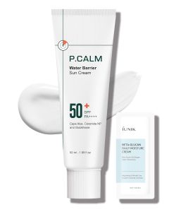 P.CALM Water Barrier Moisturizing Sun Cream Matte-Finish No White Cast SPF 50+ PA++++ Vegan Calming Moisture Daily Sunscreen for Dry Oily Sensitive Skin Korean Skincare