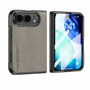 For iPhone Duo Fold Case Luxury PU leather Skin With tempered film Protective Back Cover For iPhone Fold Phone Shell Funda