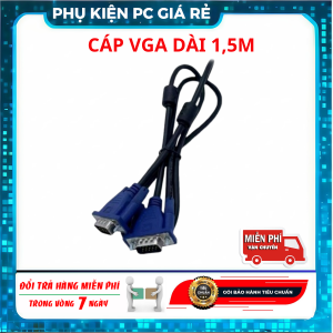 Cáp VGA 1.5m Cao Cấp – Dây Tín Hiệu Màn Hình PC Laptop Máy Chiếu – Hỗ Trợ Full HD Chống Nhiễu