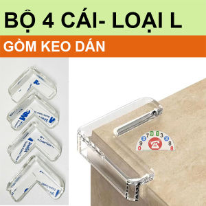 Combo 4 Cao Su Silicon Bọc Góc Bàn GhếBịt Góc Cạnh Bàn Cạnh Tủ