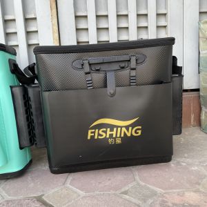 THÙNG ĐỰNG CÁ ĐỰNG ĐỒ CÂU  PHOM CỨNG CÓ QUAI ĐEO XANH VÀNG ĐEN SAI 50 PHÂN