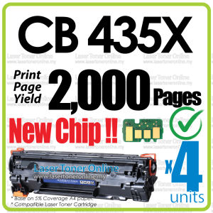 4x Compatible for HP CB435A HP35A 35A CB 435A CB435 HP435 P1005 P1006 P 1005 1006 Laser Printer Toner Cartridge Black