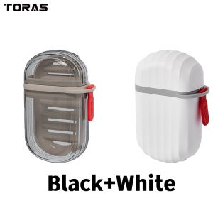 TORAS Soap Box Travel Portable Sealed Waterproof Transparent Soap Holder with Lid Home Bathroom Organizer
