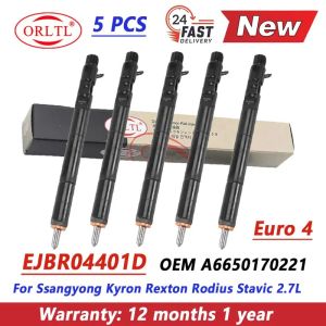 5PCS EJBR04401D New Diesel Injecor A6650170221 Nozzle 6650170221 EJBR04401Z For SSANGYONG Kyron Rexton Rodius Stavic D27DT Euro4