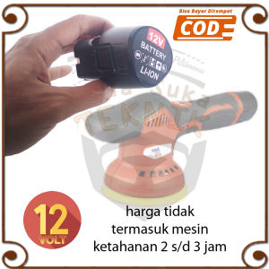 Batre Baterai Mesin Poles Dual Action Kodenki Amplas Sander Orbital Cordless 12v