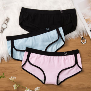 BANNIROU 3 Chiếc Quần Lót Nữ Quần Lót Cotton Thể Thao Cạp Thấp Màu Trơn Mềm Mại Thoáng Khí Đồ Lót Đồ Lót Cho Nữ Intimates2026
