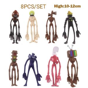 8pcs/set Siren Head Action Figure Toy Sirenhead Figure Model Doll Sculpture Shy Guy