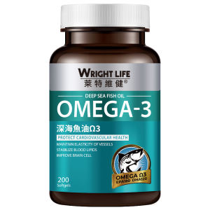 WRIGHT LIFE Omnipotent Fish Oil Omega 3 1400mg 200 Softgels Supplement For Heart Cardiovascular Eye Brain Joint Health 深海鱼油保护心脑血管