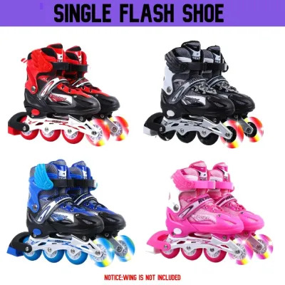 #Readystock **Free Bag** Kids Inline Skates Roller Skate Shoes Hand Carry Bag Budak Kasut Roda Outdoor Light Flash LED