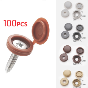 100Pcs hinged plastic nut cover foldable positioning screw and nut protection cover Nut cover bolt hardware screw cover cap 100 topi tidak termasuk skru