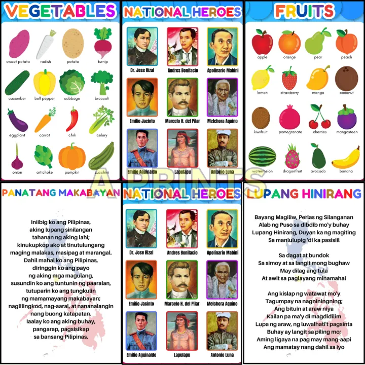 CHARTS OF EDUCATIONAL for KIDS LAMINATED LEARNING MATERIALS SCHOOL ...