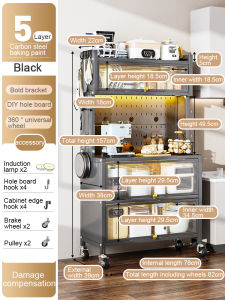 SWG Versatile Storage Cart for Kitchen - Multi-Function Spice & Spice Rack Organizer with Rotating Wheels