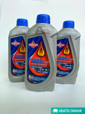 HARGA ( ISI 3 PCS ) - OLI MOTOR FEDERAL MATIC KHUSUS MOTOR MATIC PELUMAS MESIN 10W-30 AT 800 ML