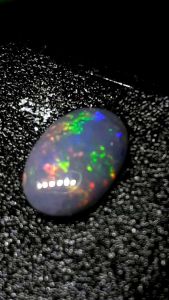 batu kalimaya black opal solid/abu solid tidak tembus senter top jarong