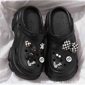 [Free Shipping] Summer New Style WomenS Fashion Indoor Height-Increasing Non-Slip DIY Star Pendant Outdoor Beach Clogs N