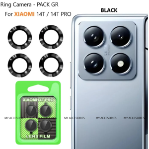 1 SET [3/4 PCS] RING CAMERA Full Frame Xiaomi 14 14TPro Redmi 13X 13 13C Note 13 13Pro 4G 5G Tempered Kaca Glass Full Cover Anti Gores Pelindung Kamera Cin cin Bazel Lens Lensa Penuh Black Hitam Metal Silver Temperd bezzel Colourful Bening Murah Mi PRO