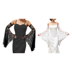 Breathable Flared Long Sleeves Arm Covers Delicate Lace Arm Sleeves For Wedding Ceremonies And Halloween Theme Parties