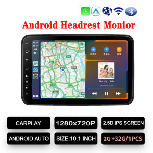 จอหลังเบาะแอนดรอยด์ติดรถยนต์10.1นิ้ว2G + 32G สำหรับเครื่องเล่นที่นั่งเบาะหลังรถยนต์พร้อม1280x720P อัตโนมัติแอนดรอยด์ไร้สาย