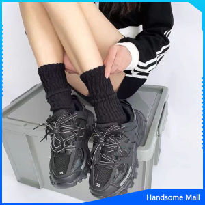 H.S. ถุงเท้านุ่มหนา นุ่ม สไตล์ญี่ปุ่น แนววินเทจ สีพื้น ข้อยาว womens socks