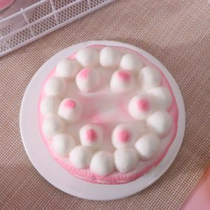 MODERNLUX Simulation Raspberry Birthday Cake Squeeze Toy Decompression PU Squishy Fingertip Toy Ultra Soft Pressure Relief Slow Rebound Toy Gift