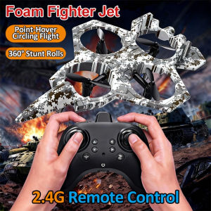 RC Foam Plane Fighter Jet 4-Axis Hover Drone with Stunt Rolls Perfect Boys Birthday Gift