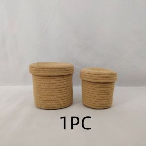 NEXTYOO Dây thừng bông tròn Giỏ đựng đồ Chống bụi Các vật phẩm khác Giỏ đựng chìa khóa và ví tiền Thời trang có nắp Đồ dùng sắp xếp nhà cửa