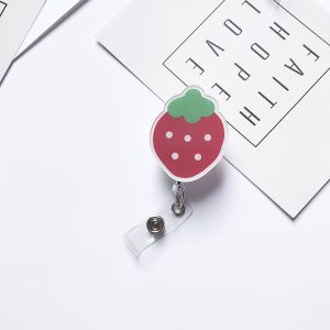 DUOJI อุปกรณ์การเรียน ดอกไม้เกาหลี อะคริลิค คลิปรีล พยาบาล นักเรียน ที่ใส่นามบัตร คลิปบัตรประชาชน ที่ใส่ป้าย ม้วนป้ายแบบหดได้