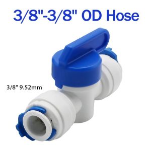 TRANSSACTION TENSE79SE4 1Pcs Water Straight Plastic Ball Valve 1/4" 3/8" OD Male Female Thread Pipe Fitting Durable Osmosis Aquarium Fitting Hose Quick Connector