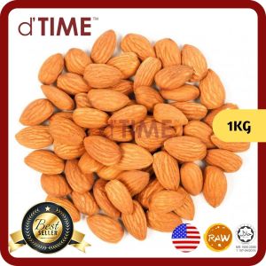 dTIME USA Raw Almond Size L Grade 1 Almonds Raw Almond 1kg Almond Nut Badam Badam 1kg USA 美国生杏仁果 生杏仁 1kg Ready Stock