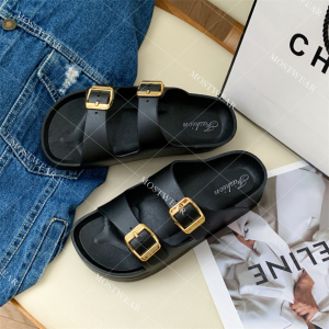 Mostwear  Thick-Sole Two Strap Fashion Slippers For Women (standard size）