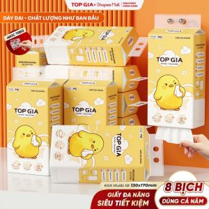[ĐA NĂNG SIÊU TIẾT KIỆM] Khăn Giấy Pio TopGia Đa Năng Cao Cấp 200 Lần Rút Siêu Dai Mềm Mịn