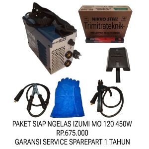 BISA COD Paket Siap Ngelas IZUMI MO-120 Trafo Las Welding Inverter 450W IZUMI IGBT Inverter Welding MO120 Black Edition murah dan efisien