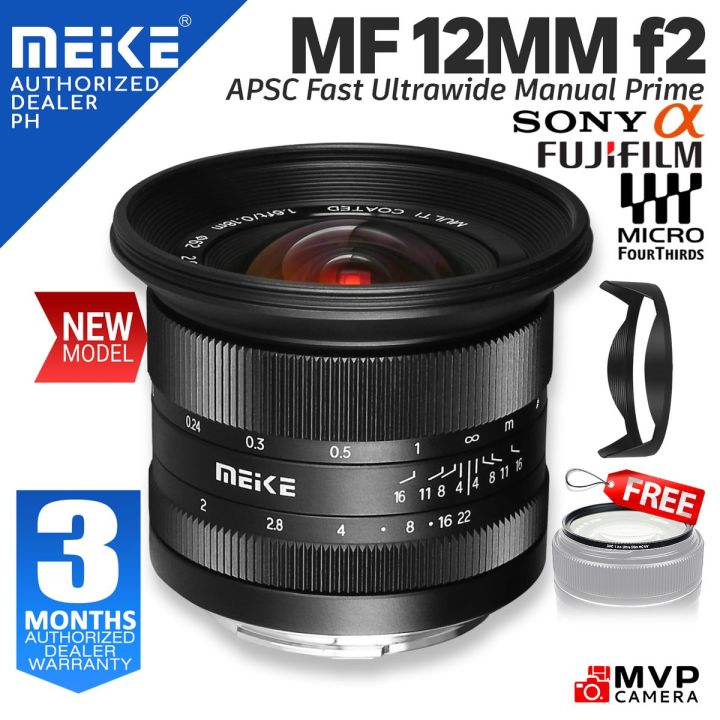[AUTHORIZED PH] MEIKE 12mm f2 Ultra Wide Angle UWA Rectilinear Manual Focus  Lens APS-C MVP CAMERA Lazada PH