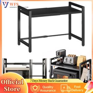 【Flagship】Microwave Storage Stand Heavy Duty Over Microwave Shelf Multi-Function Kitchen Storage Rack with 6 Hooks for Home Office