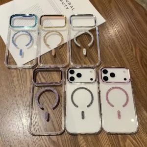 ซองศัพท์ Saiboro Glitter Magnetic Wireless Charge TPU+Acrylic กันกระแทก กันน้ำ สำหรับ 17/16/15/14/13 Pro หรูหรา