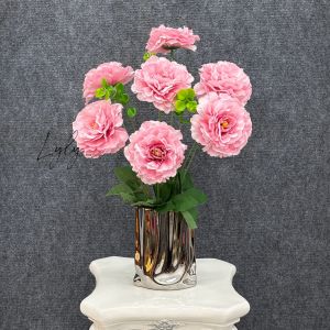 Cụm Hoa Mẫu Đơn Pháp 7 Bông Bó Hoa Cắm Giỏ Trang Trí Tiệc. Hoa Lụa Decor