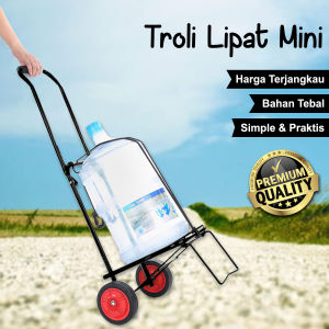 Trolley Barang Serbaguna Mini Termurah Troli Lipat Galon Aqua Gas Barang Belanjaan Bahan Besi - Trolley Barang Serbaguna Portable / V7A1
