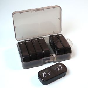 Weekly Pill Organizer Arthritis Friendly /BPA Free Travel 14 Slot/7 Day Pill Box Case to Hold Vitamins Medicine Pill Tablet