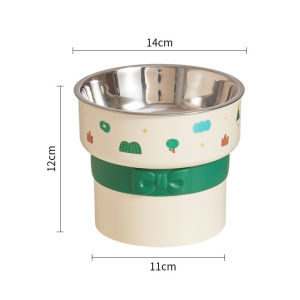 SKISOPGO Elevated High Footed Stainless Steel Cat Bowl Anti Slip Detachable Pet Feeding Mangkuk Kucing