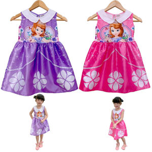 2-8ขวบ ชุดโซเฟีย คอบัวสกรีนเต็มตัว ชุดกระโปรงเด็ก ชุดคอบัว เสื้อผ้าเด็กผู้หญิง ชุดเด็กผู้หญิง ชุดเจ้าหญิง เดรสโซเฟีย ชุดเด็ก [307]