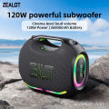 Loa Bluetooth di động công suất cao ZEALOT ZE01 công suất 120W, chống nước, đèn RGB nhiều màu, loa siêu trầm không dây, âm thanh nổi 360 độ, Kết nối TWS - Chính hãng bảo hành 12 tháng. 