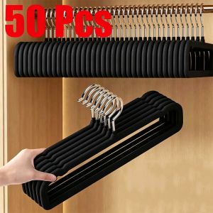 50-Pack Non-Slip Velvet Pants Hangers - Slim Space-Saving Trousers Hangers for Wardrobe Organization