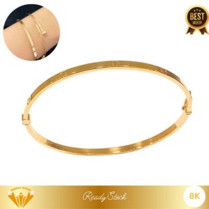 Gelang Emas Kadar 375 (8K) 420 (9K) Bangle Light Series 1 - 4 gram an