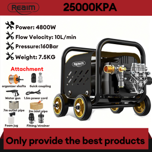 REAIM High Pressure Washer - 4800W/5000W Heavy Duty Portable Power Sprayer with Pressure Gauge & Adjustable Spray Gun