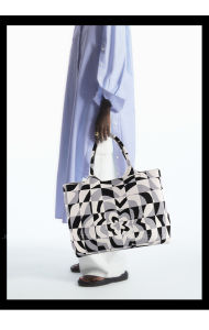 LIKBAG2023 new Tote bag color contrast artificial knitting bag