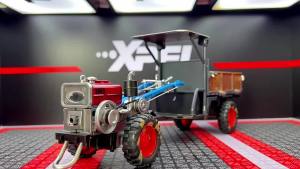 Meiba อัลลอยด์โมเดลรถไถเดินตามย้อนยุค 26CM โมเดลรถเกษตรกรมือหมุน ขายร้อน