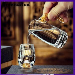 【Greenwind】 Luxury Glass Vodka Glass Sake Shochu Glass Bar Liqueur Double Bottom Foil Glass Tea Cup High-end Gifts Hard Liquor