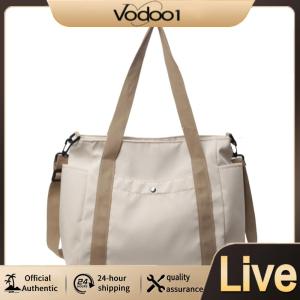【Vodool】 Womens Canvas Crossbody Tote Bag Large Capacity Shoulder Handbag with Zipper Travel Hobo Messenger Bag for Work Travel